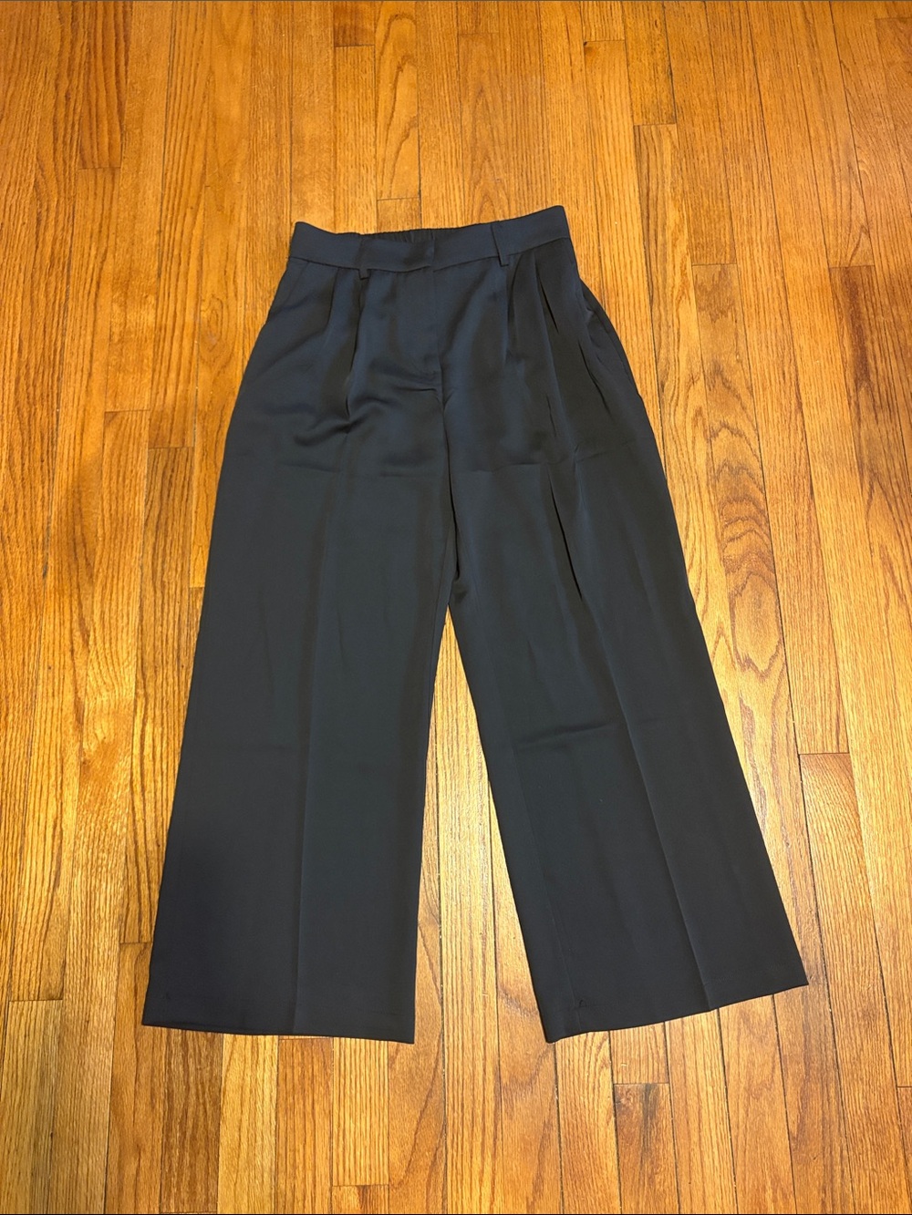 Wide-Leg High-Waist Trousers - Black